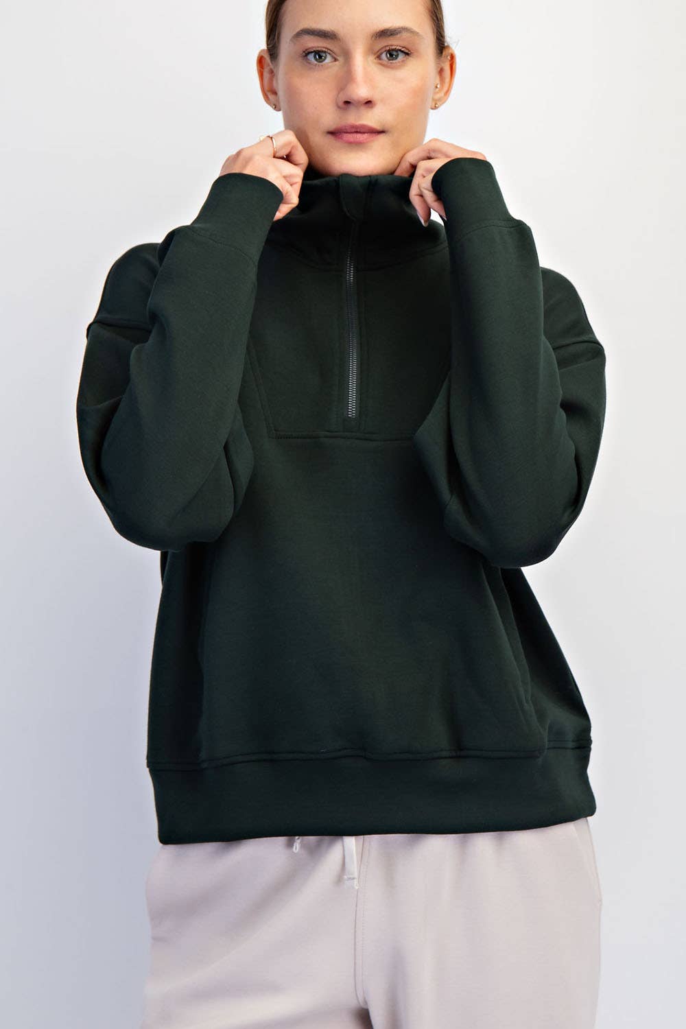 Butter Smooth Quarter Zip Mock Neck Pullover