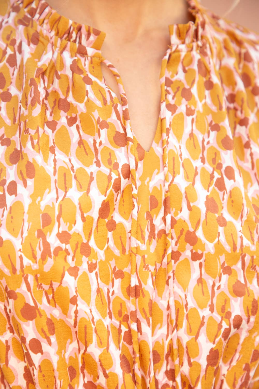 Braid Waist Tie Ruffle Print Dress Spring-Summer VOY