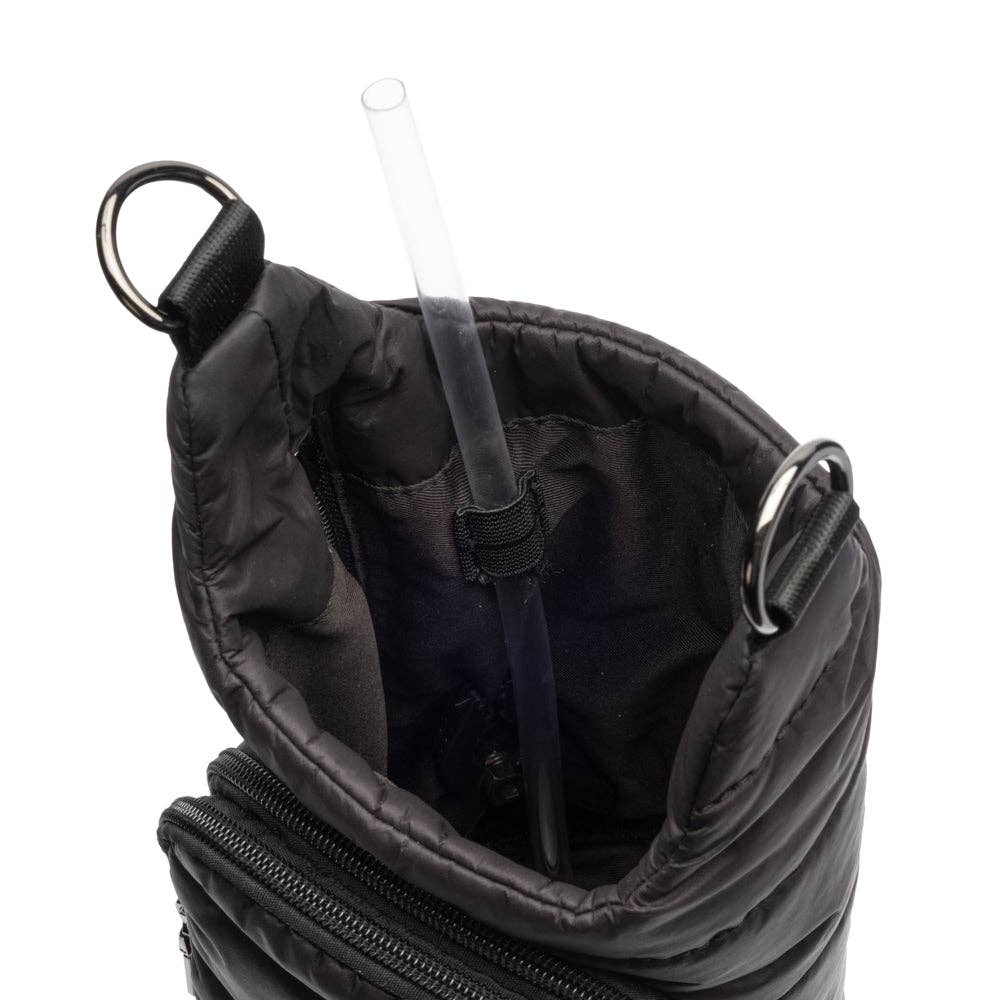 WanderFull - Original HydroBag - HydroBag® HANDLE™- Black Matte with Vegan Leather Trimmed Strap