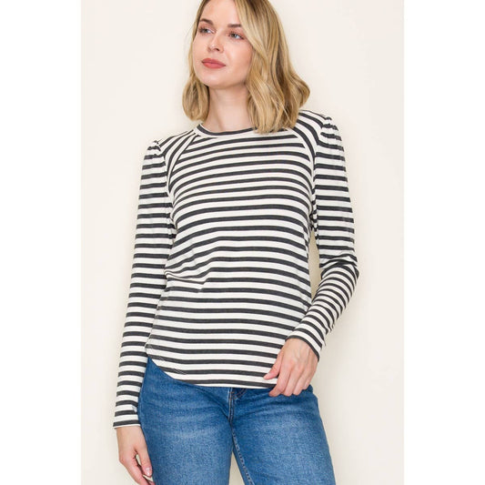 Striped Top - Dressy Long Sleeve | Classic & Versatile Fashion Staple