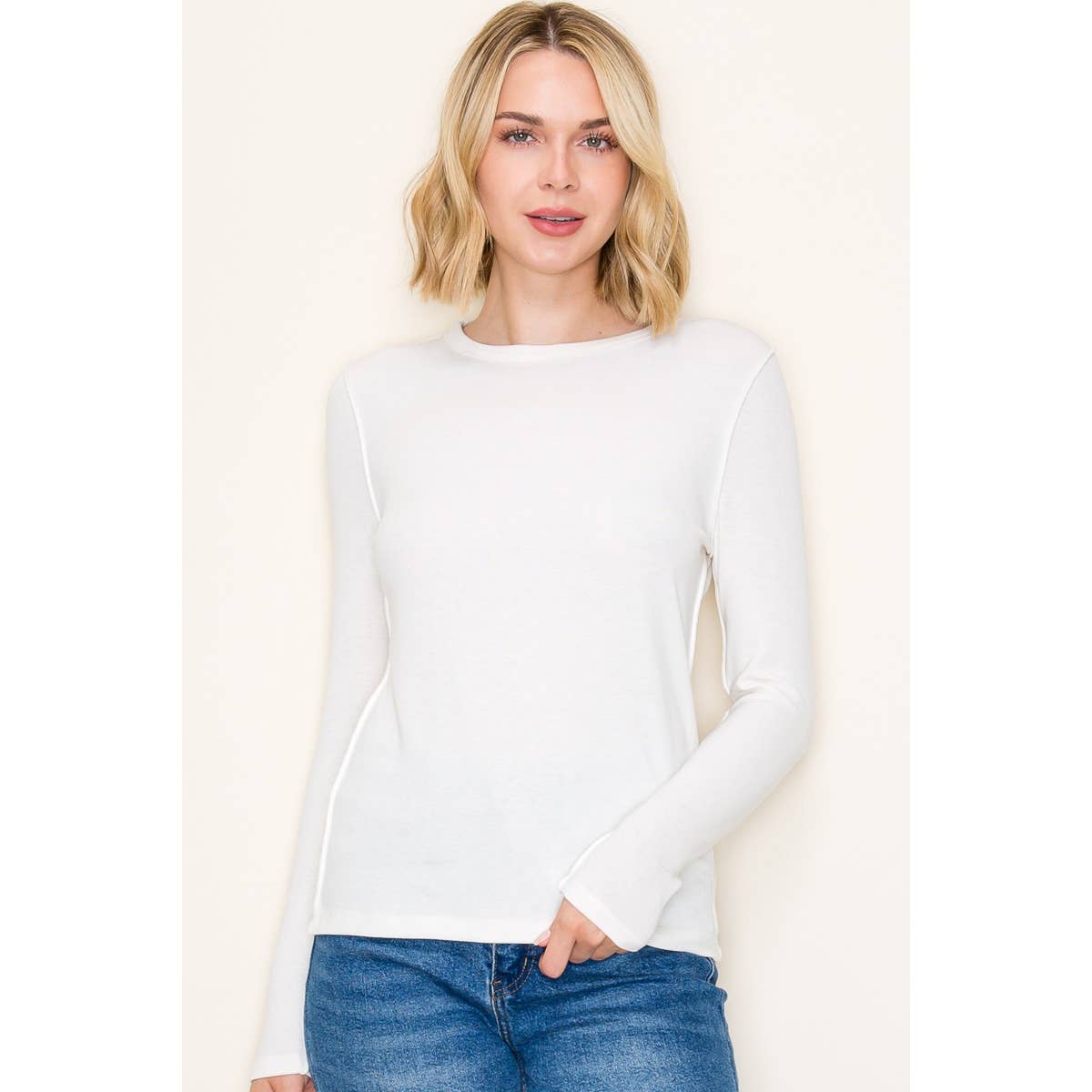 STACCATO - OUT SEAM DETAILED BASIC JERSEY TOP STACCATO