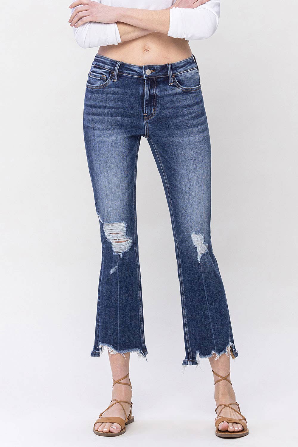 SPELLBOUND MID-RISE CROP KICK FLARE JEANS Spring-Summer Lovervet by VERVET