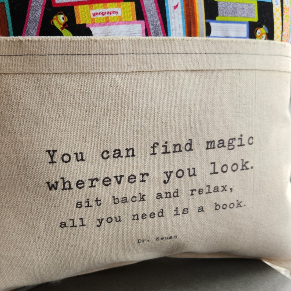 Reading Pillow- You Can Find Magic, Seuss, Books Core Desmond Brown