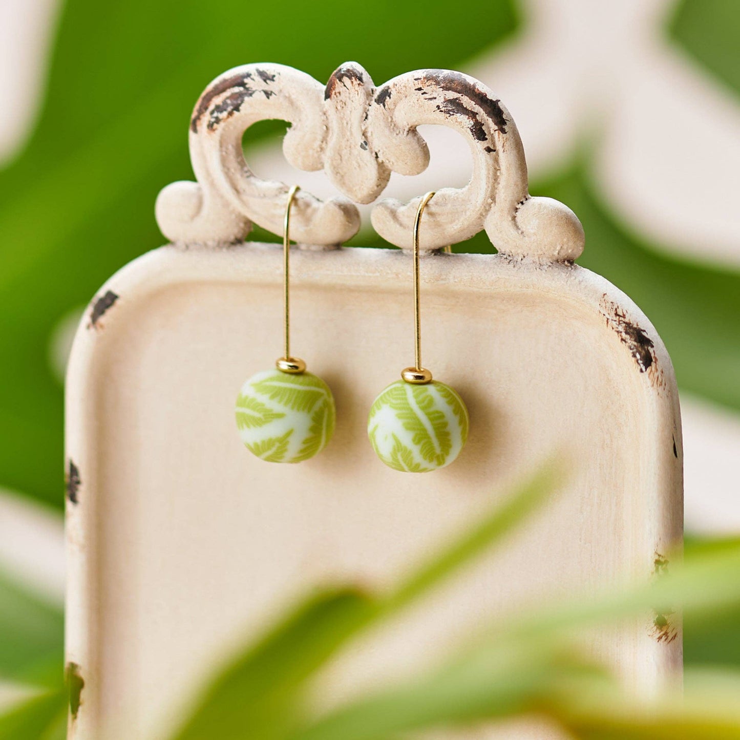 Seaside Green 12mm Single Bead Earrings Spring-Summer JILZARAH
