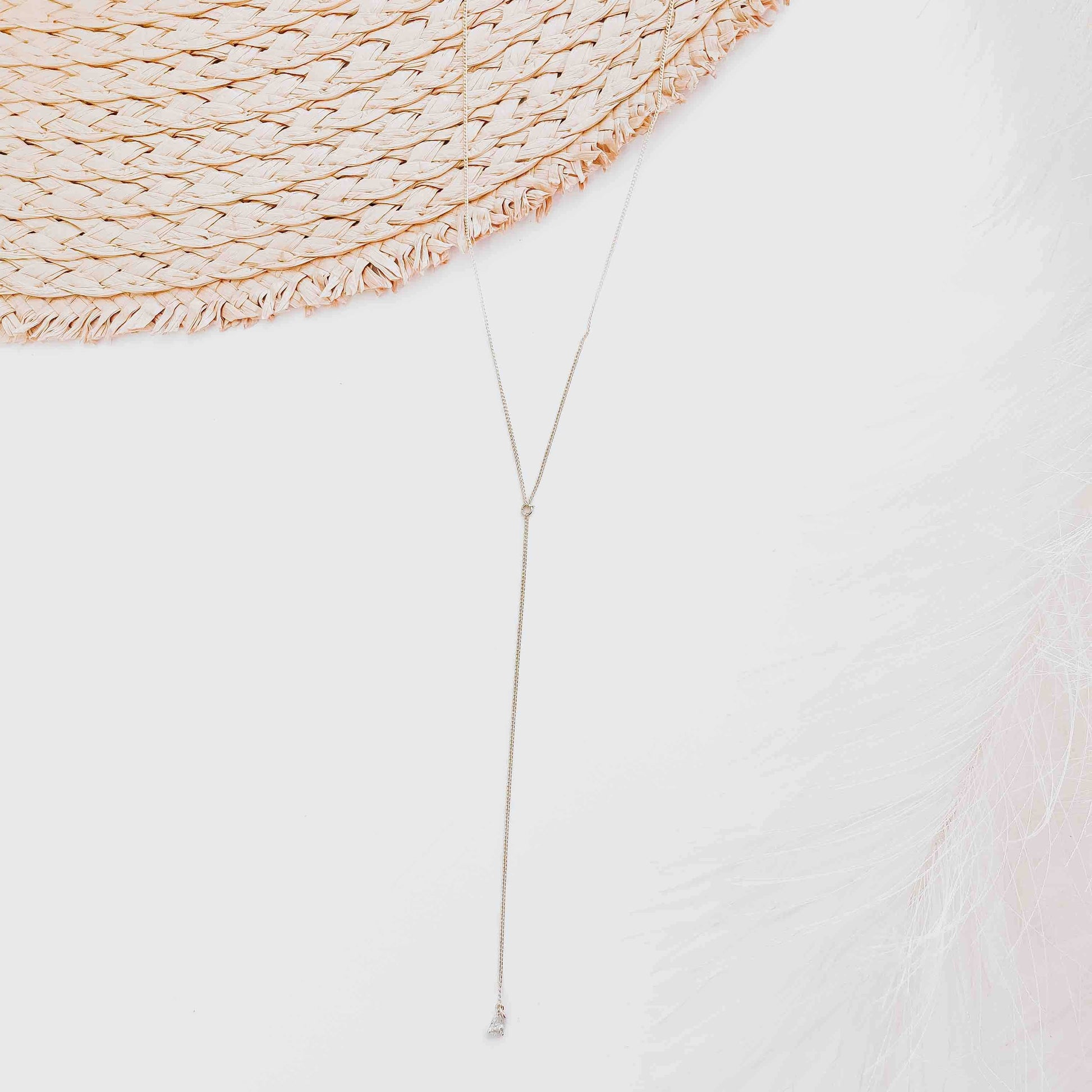 Taci Crystal Teardrop Y Necklace Core Pretty Simple