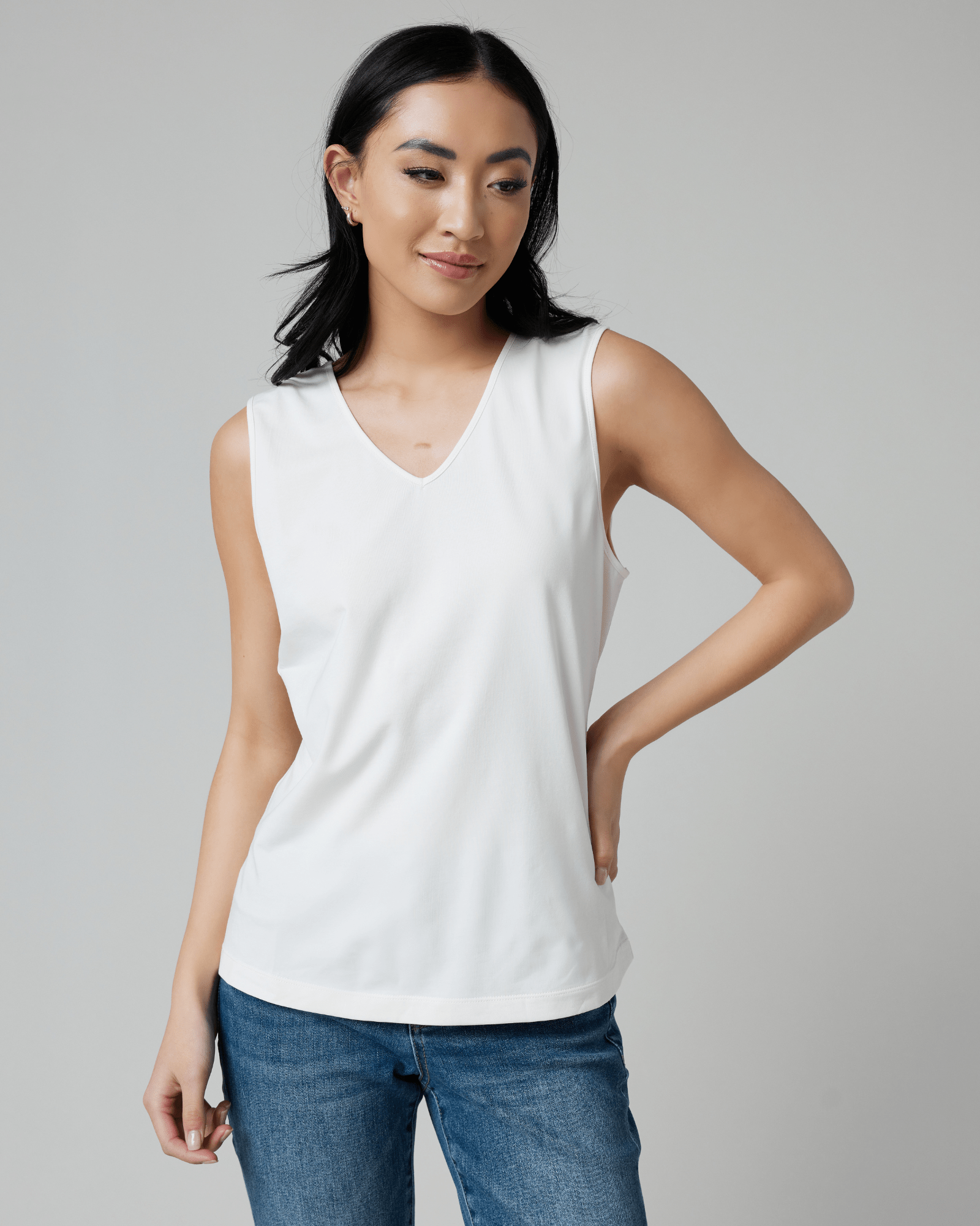 Reversible Tank In White Spring-Summer Downeast