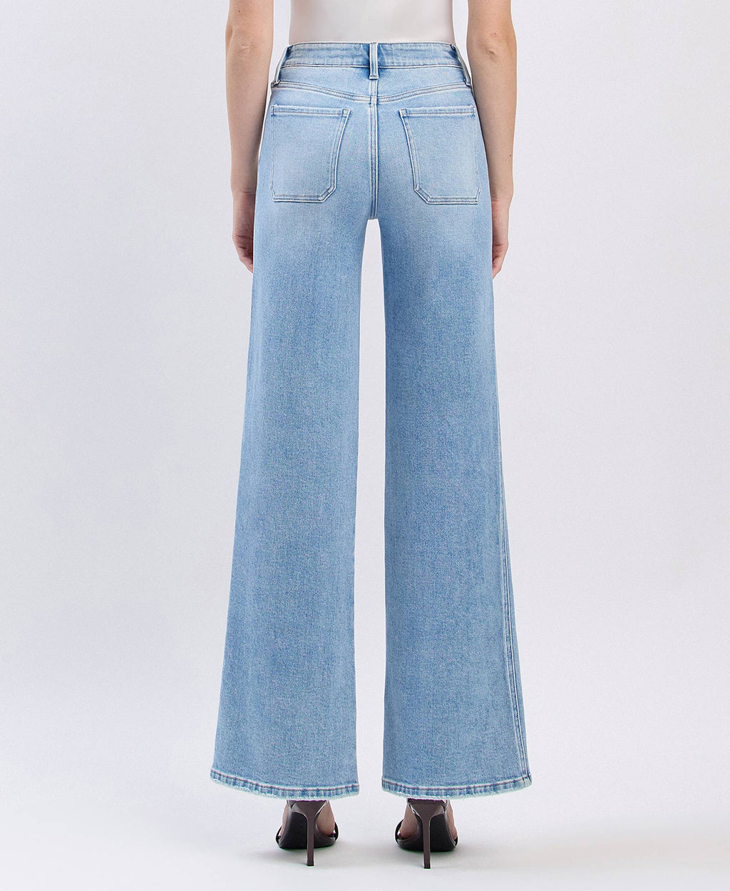 APUS HIGH RISE PATCH POCKET WIDE LEG JEANS