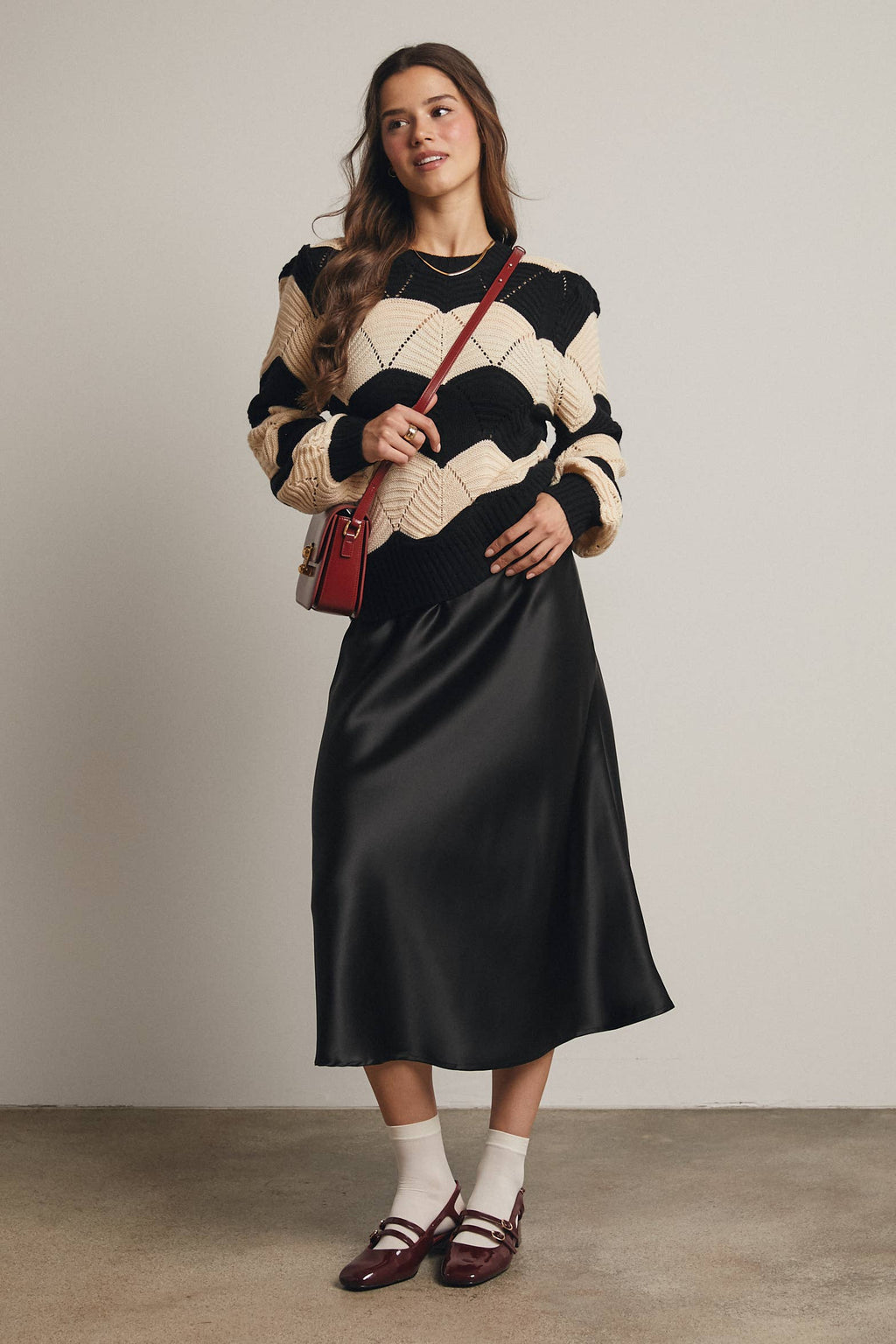 Wave Knit Chevron Pullover