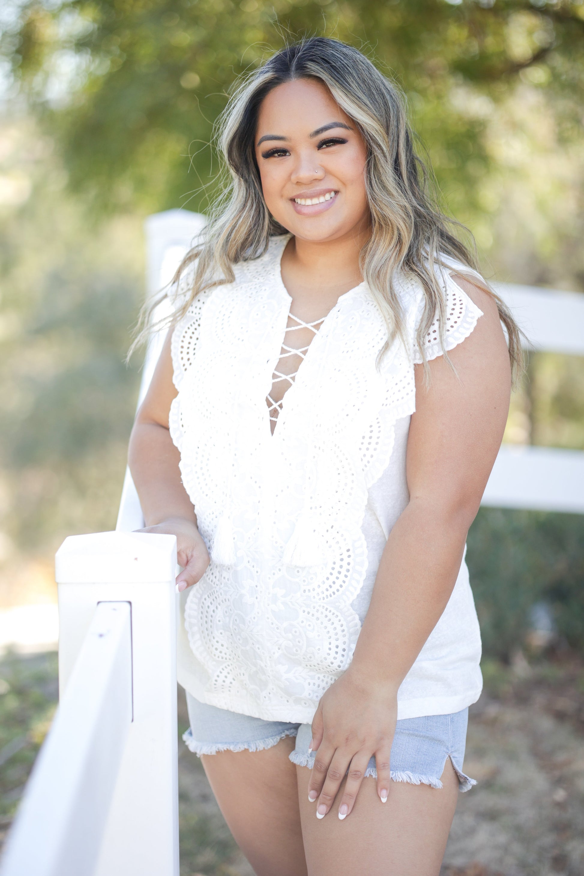 Addicted To You Eyelet Lace Top Giftmas Boutique Simplified