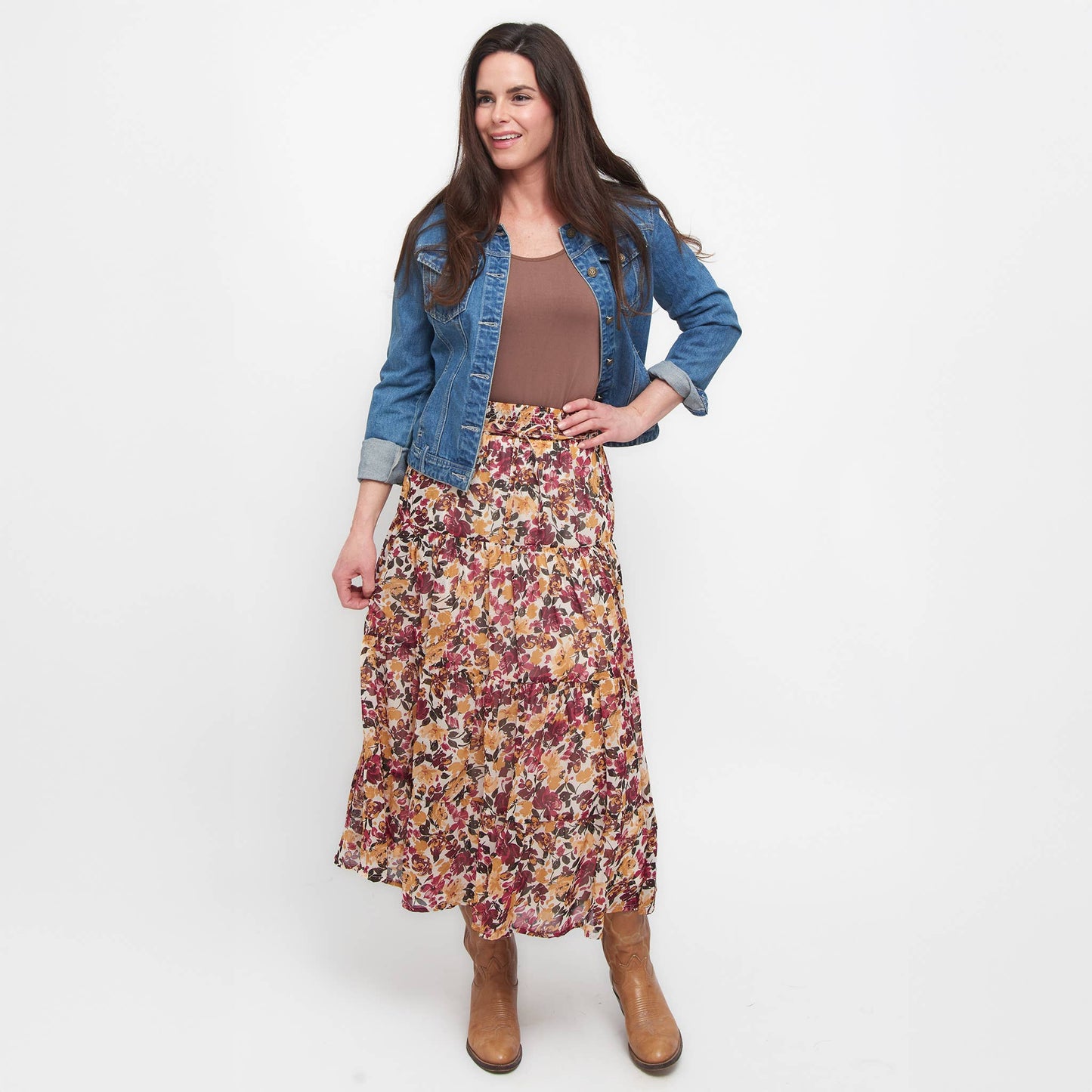 Elsie & Zoey - Hazel Georgette Tiered Maxi Skirt