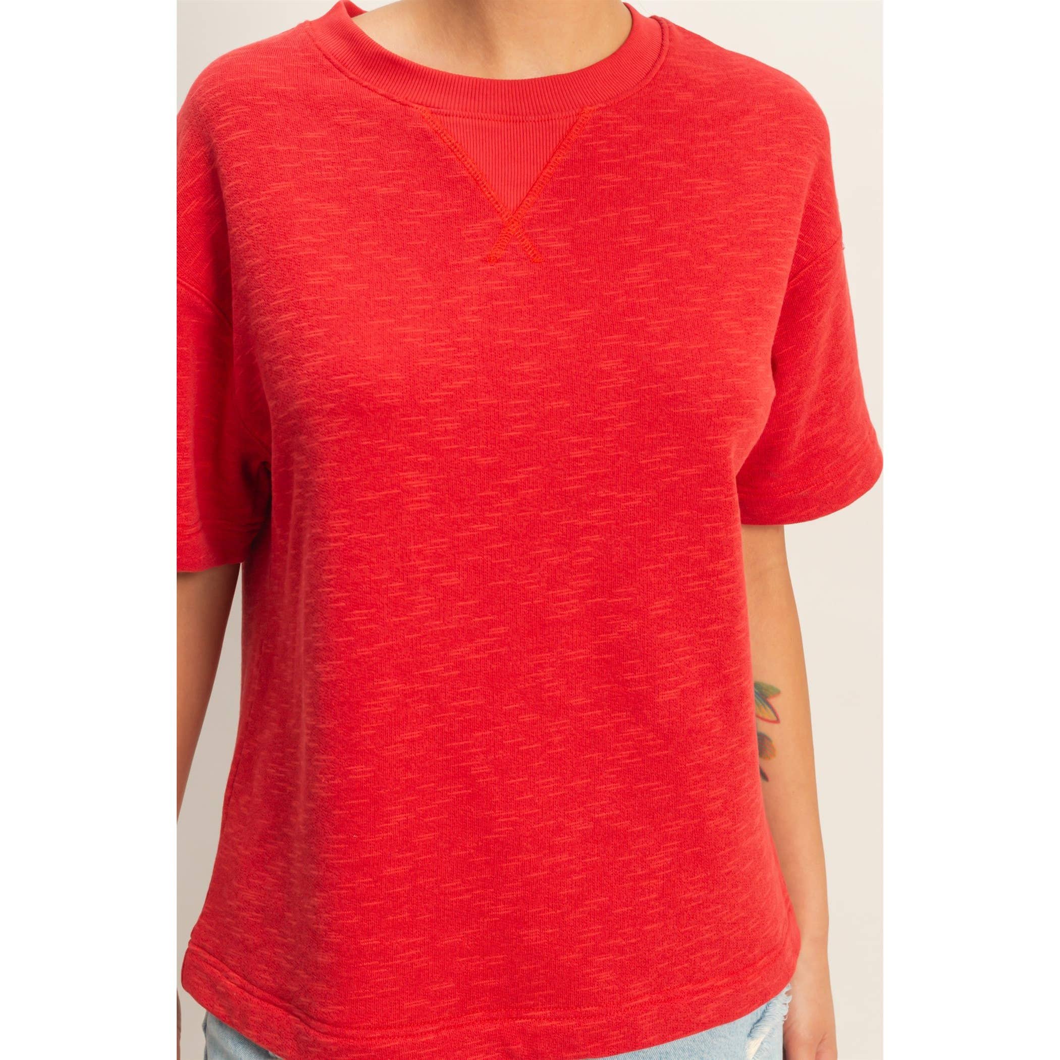 Crew Neck Short Sleeve Top
