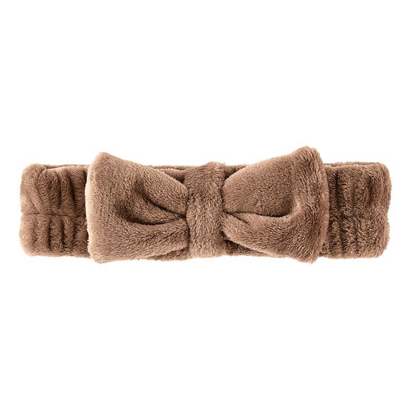 Plush Bow Headband - Mocha Core Bella Sleep + Spa