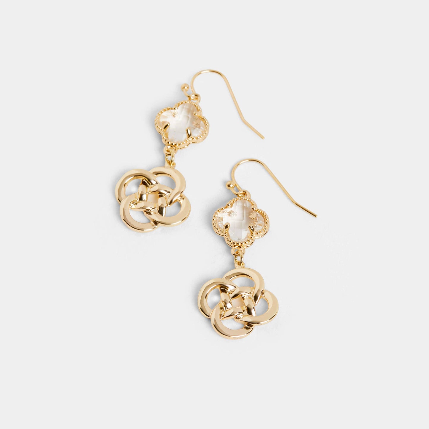 Clover Knot Dangle Earring - Gold Whispers