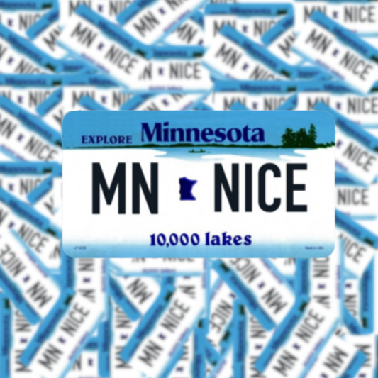 Fuzzy Loon Designs - Minnesota Nice License Plate Sticker Core Fuzzy Loon Designs