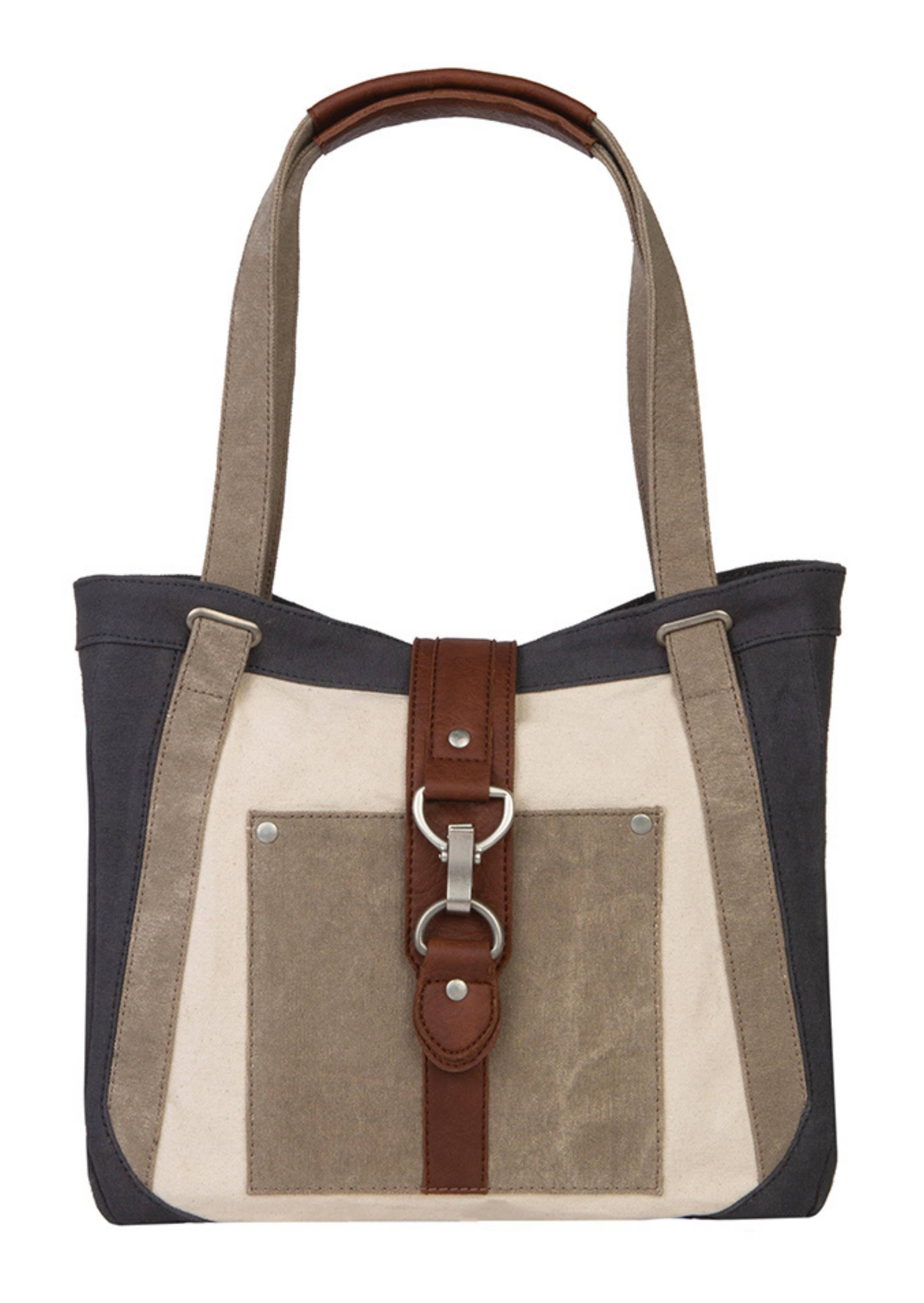 Nora Up-Cycled Canvas Shoulder Bag Fall-Winter Mona B.