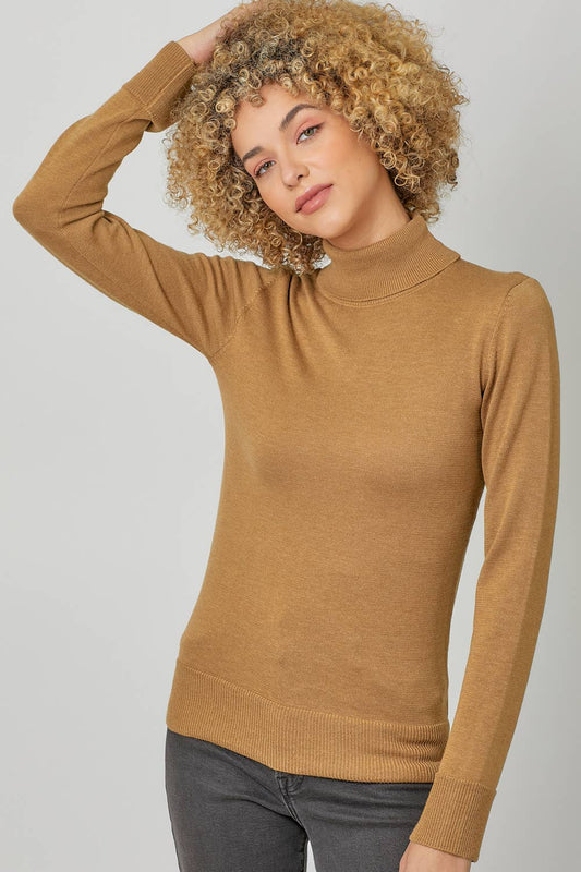 Pumpkin Cashmere Turtle Neck Sweater Fall-Winter Mystree