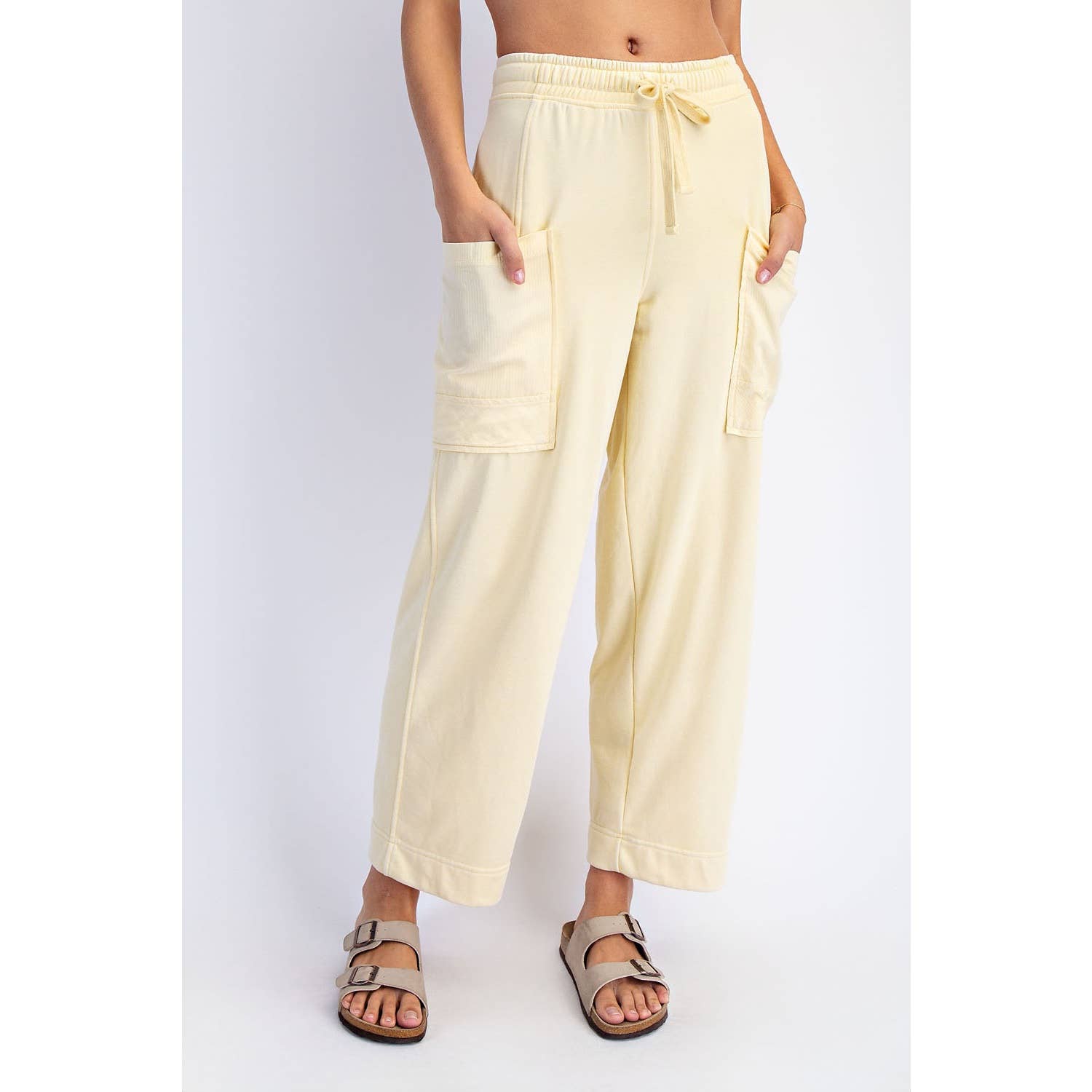 Mineral Wash French Terry Cropped Pants