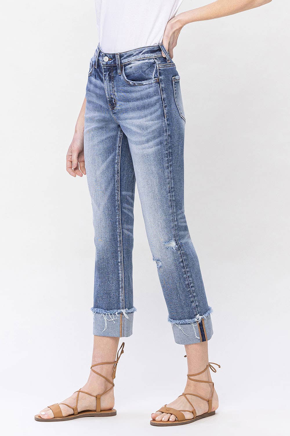 INFALLIBLE HIGH RISE CUFFED STRAIGHT JEANS Spring-Summer Lovervet by VERVET