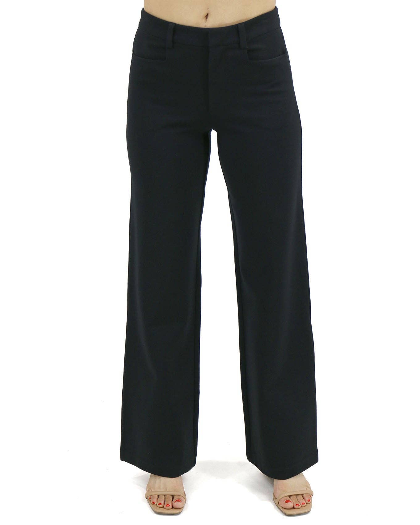 Fab-Fit Wide Leg Work Pant in Black Core Grace and Lace