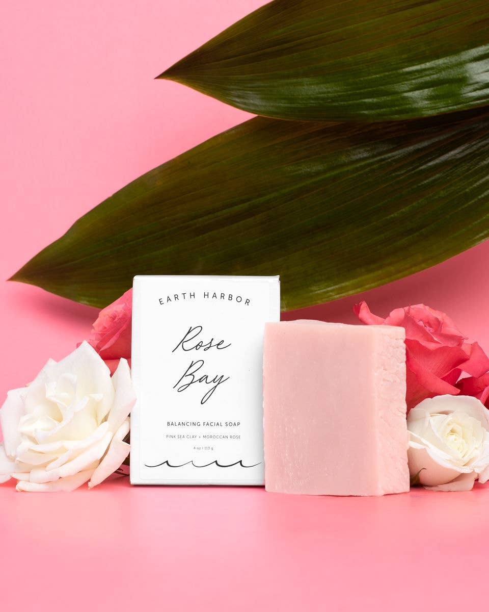Facial Soap: Pink Sea Clay + Rose Core Earth Harbor Naturals