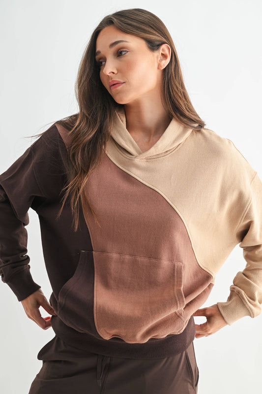 Mono B - Cozy Color Fade Stripe Hoodie Mono B