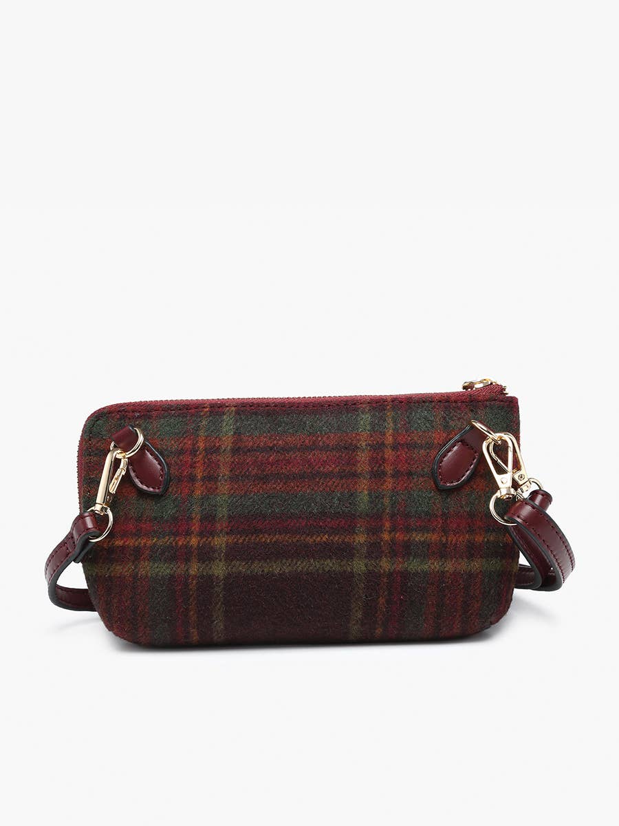 Kendall Plaid Crossbody/Wristlet w/ Twist Lock