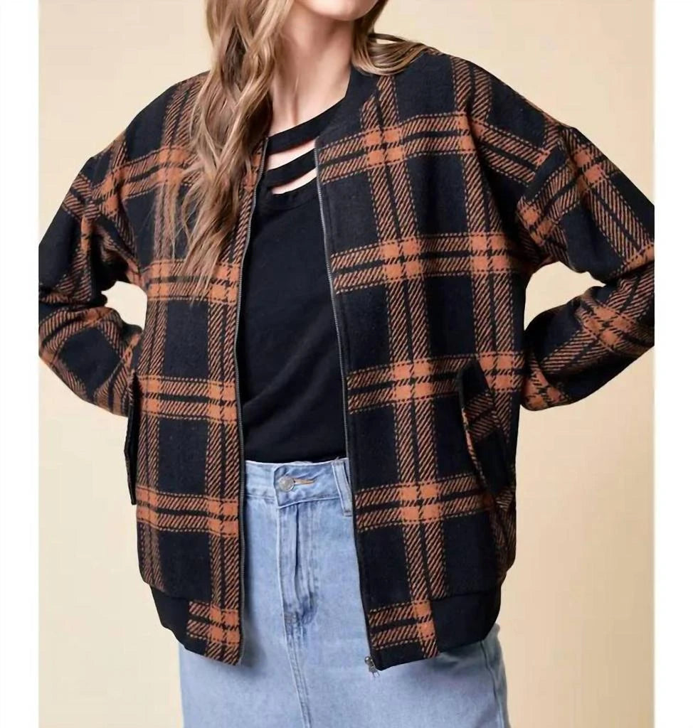 Women’s Doe And Rae - Checker Bomber Jacket