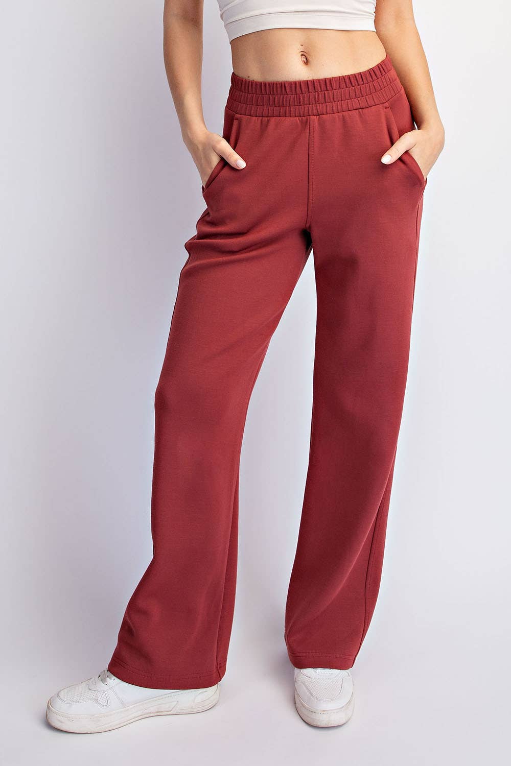 Modal Scuba High Rise Wide Leg Pants