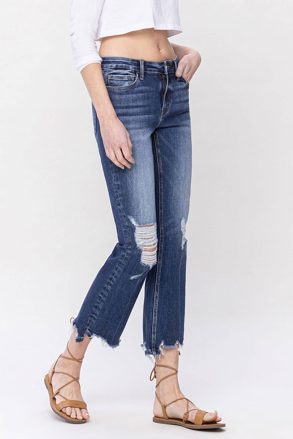 SPELLBOUND MID-RISE CROP KICK FLARE JEANS Spring-Summer Lovervet by VERVET