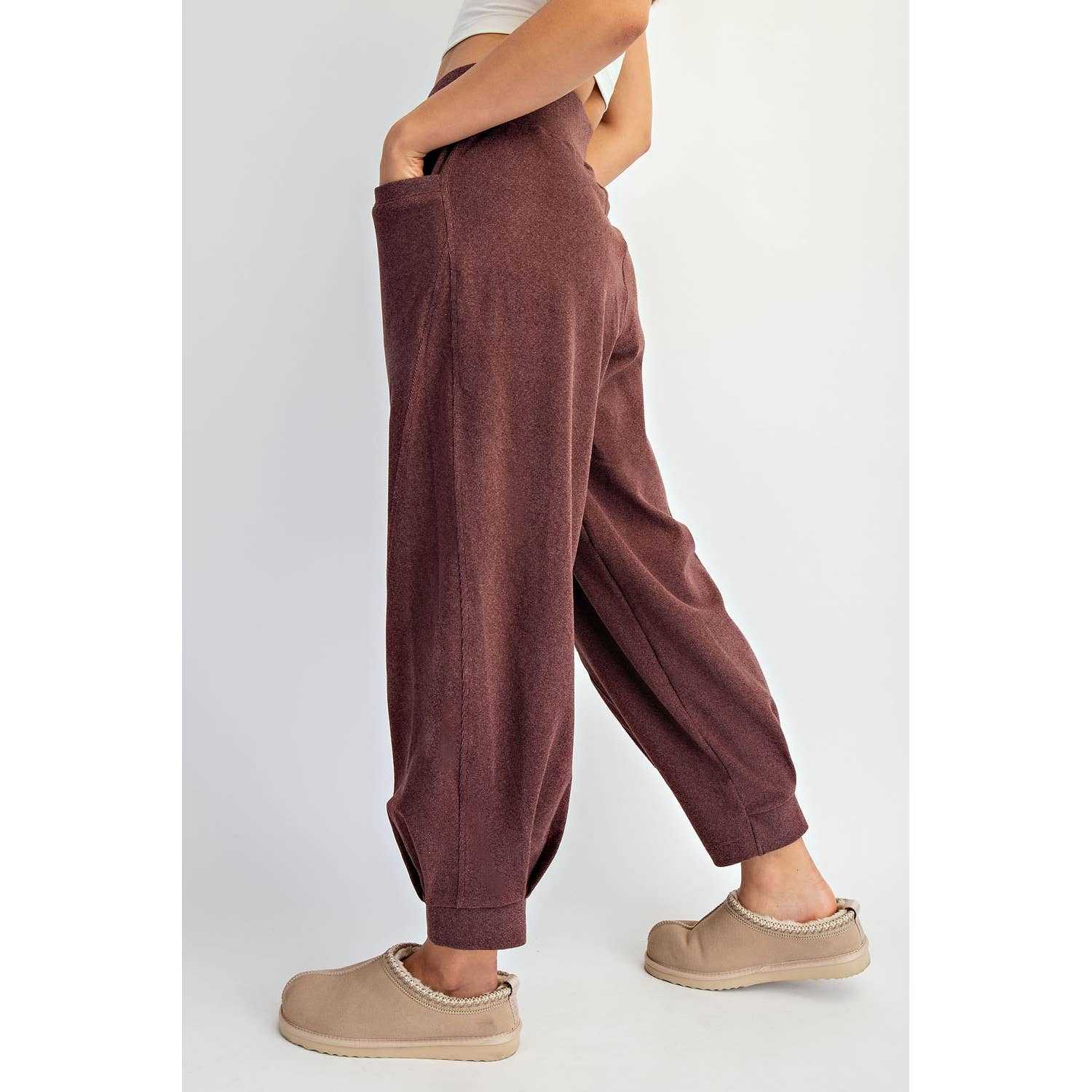 RIB BRUSH COCOON PANT