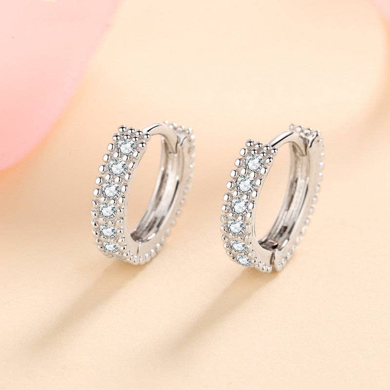 Moissanite Hoop Earrings in 925 Sterling Silver (No Warranty) Core Perimade & Co. LLC