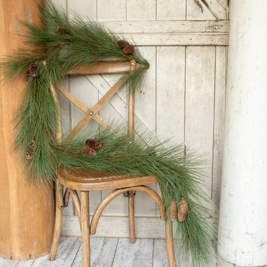 Ragon House - 6' RIVER PINE GARLAND W/ CONES  Ragon House