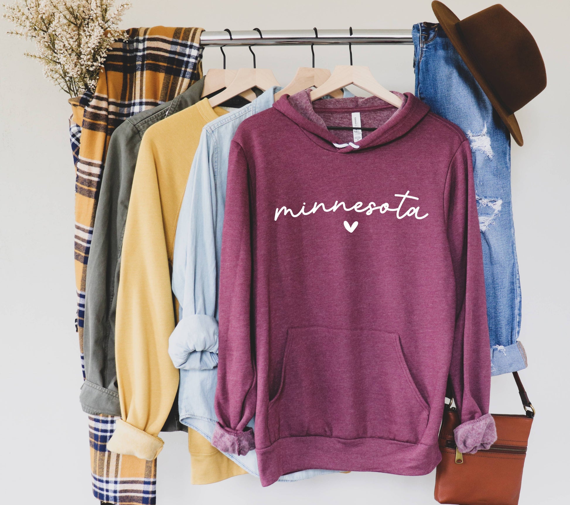 Maroon Minnesota Hoodie Autumn Rose Co.