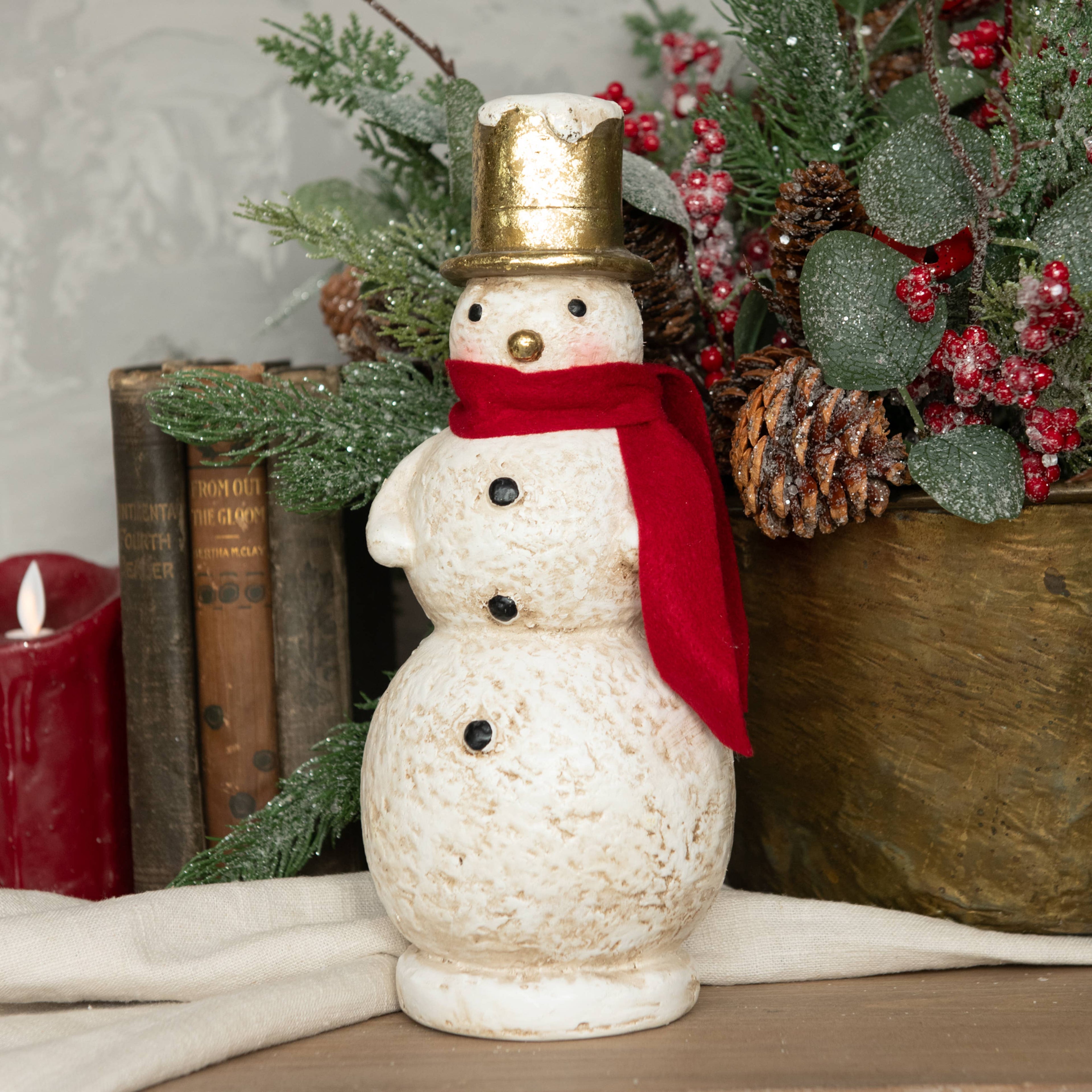 10.5" SNOWMAN W/ GOLD HAT