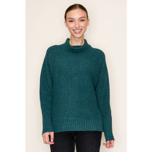 STACCATO - RIBBED TURTLE NECK LONG SLEEVE PULLOVER SWEATER  STACCATO