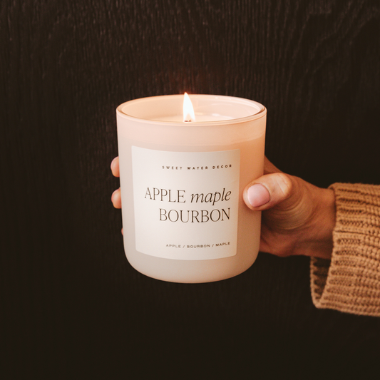 Fall Candle – Cozy Apple Maple Bourbon Soy Candle 15oz