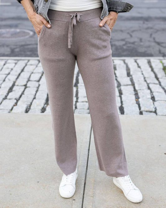 Classic & Cozy Ribbed Sweater Pants in Almondine Fall-Winter Grace and Lace