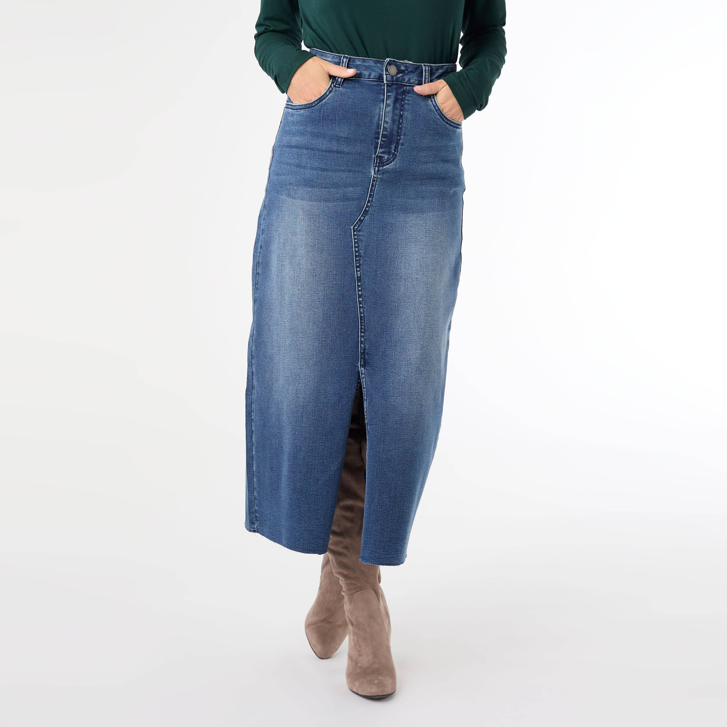 EverStretch Long Skirt with Front Slit