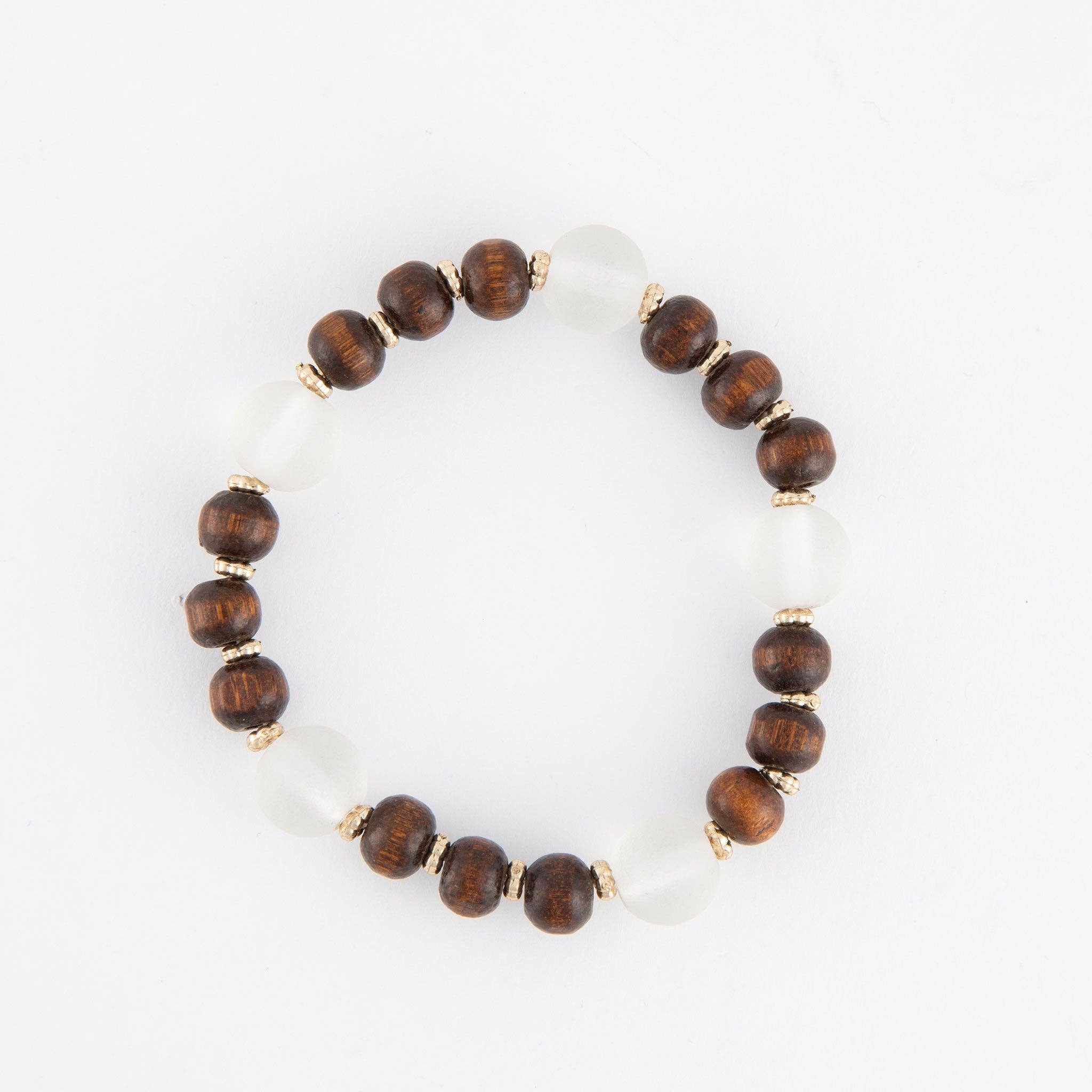 Wooden Bracelets – Aya Bracelet Set | Stackable Earth Tone Beads