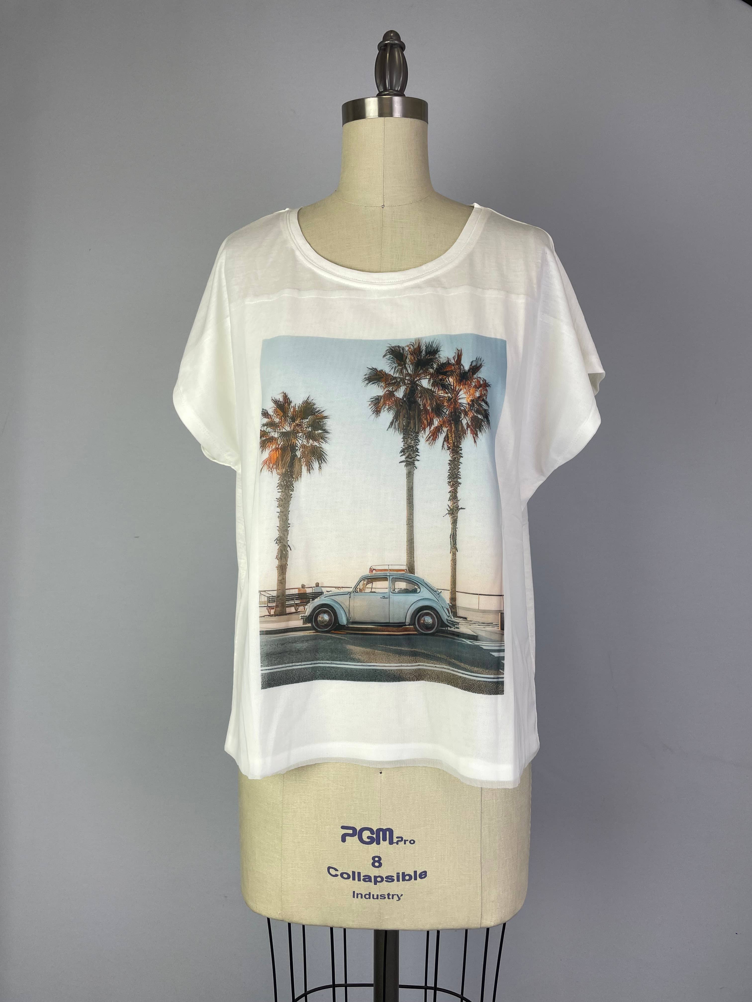Placement Screen Illusion Top w Mesh Overlay