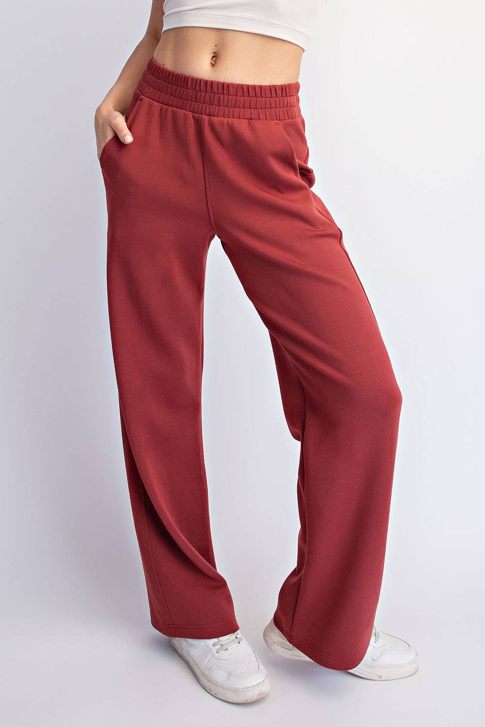 Modal Scuba High Rise Wide Leg Pants
