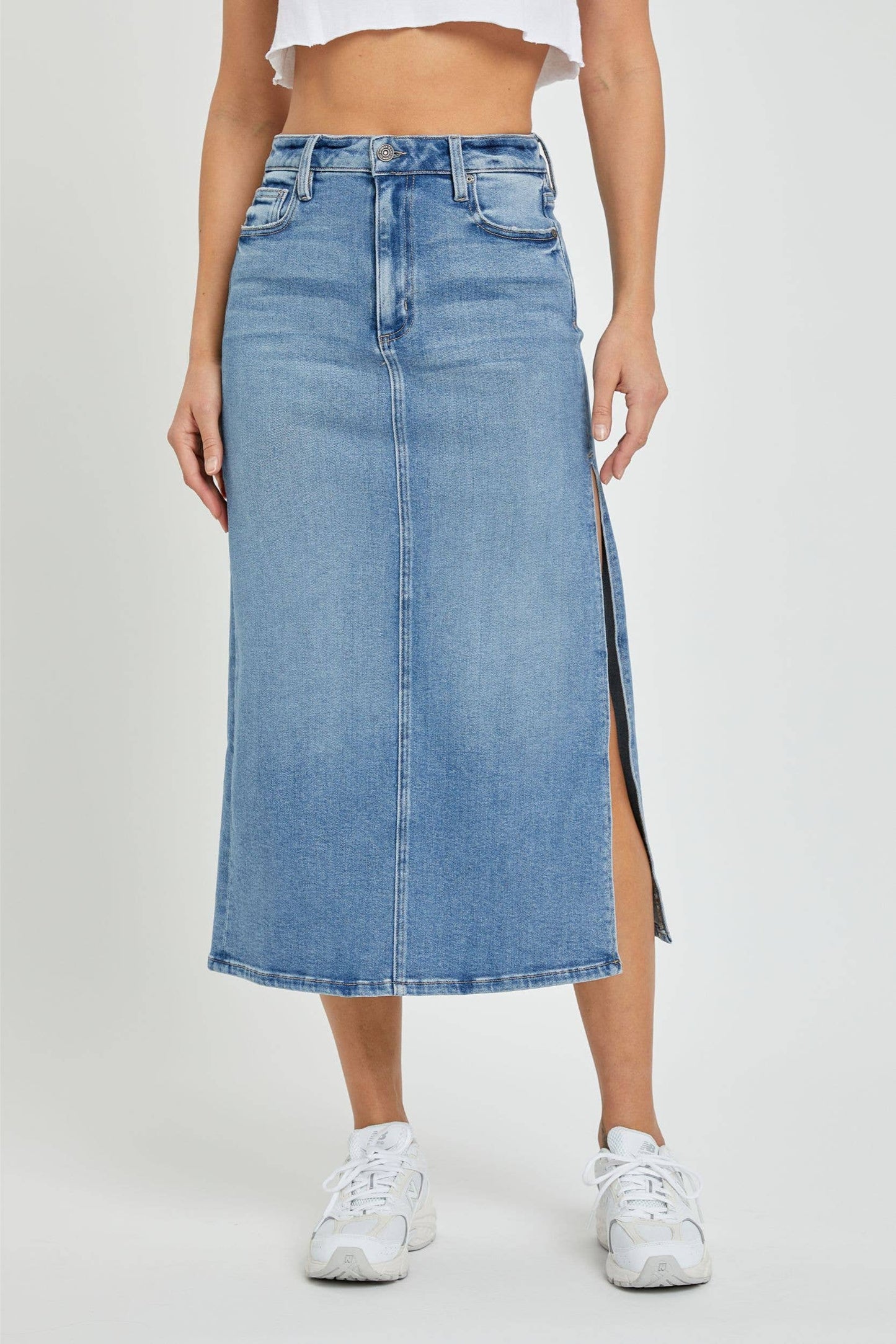 Peyton Midi Skirt With Side Slit Spring-Summer Hidden Jeans