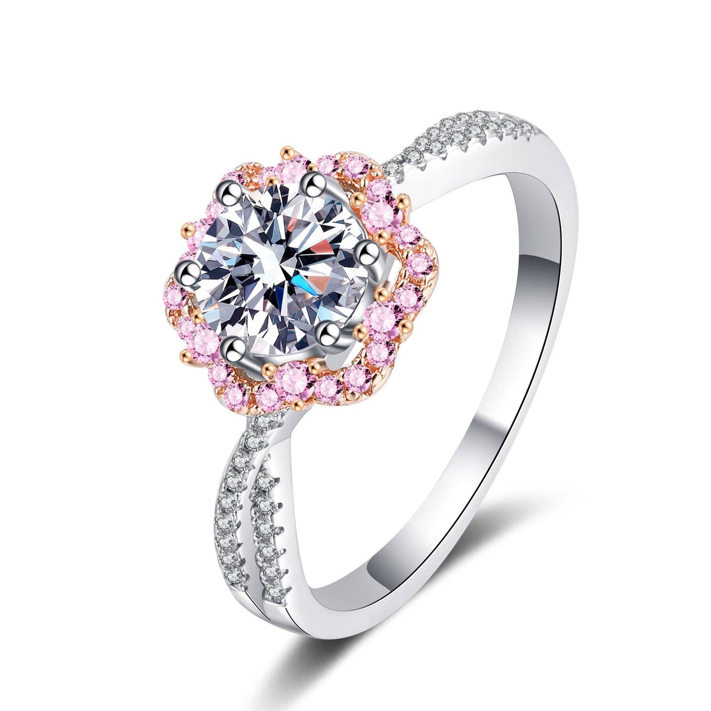 Plum Blossom Moissanite Ring in Sterling Silver Core Perimade & Co. LLC