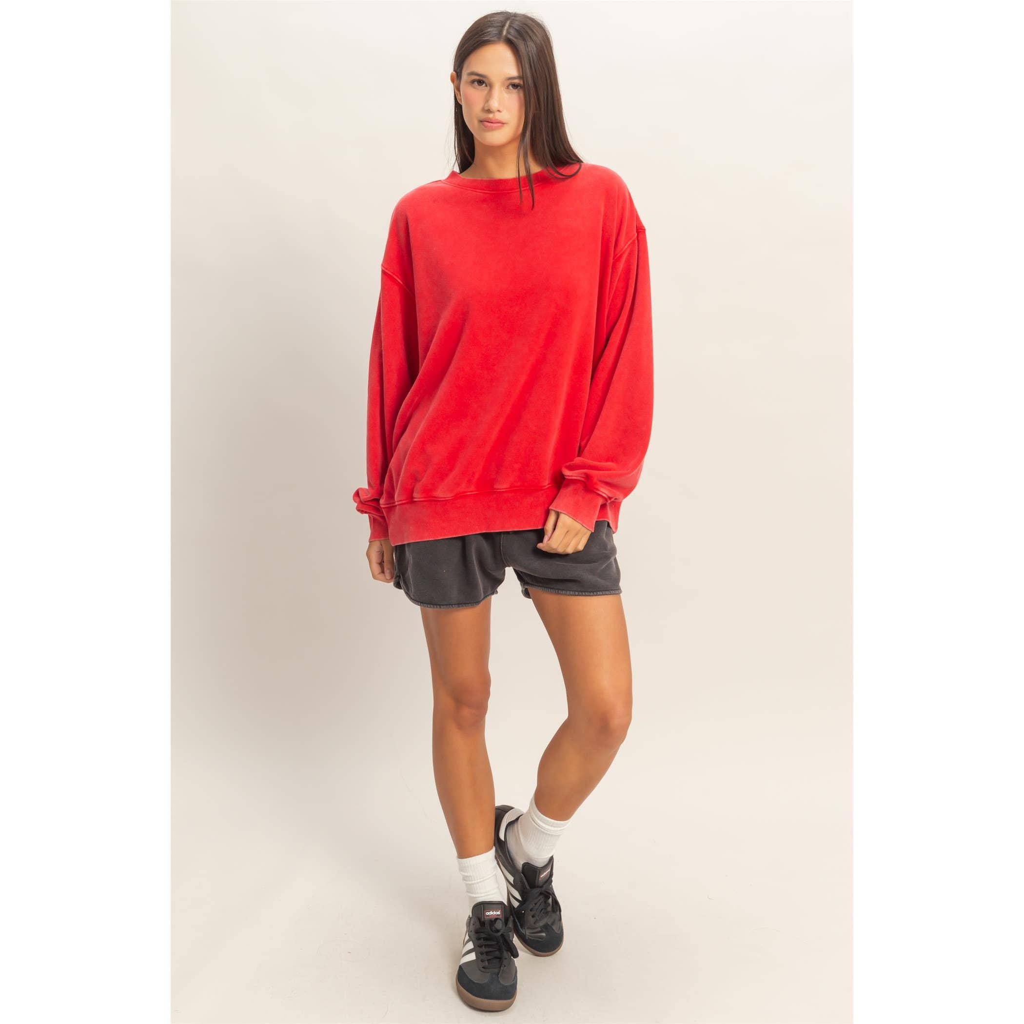 Mineral Washed Crew Neck Sweatshirt