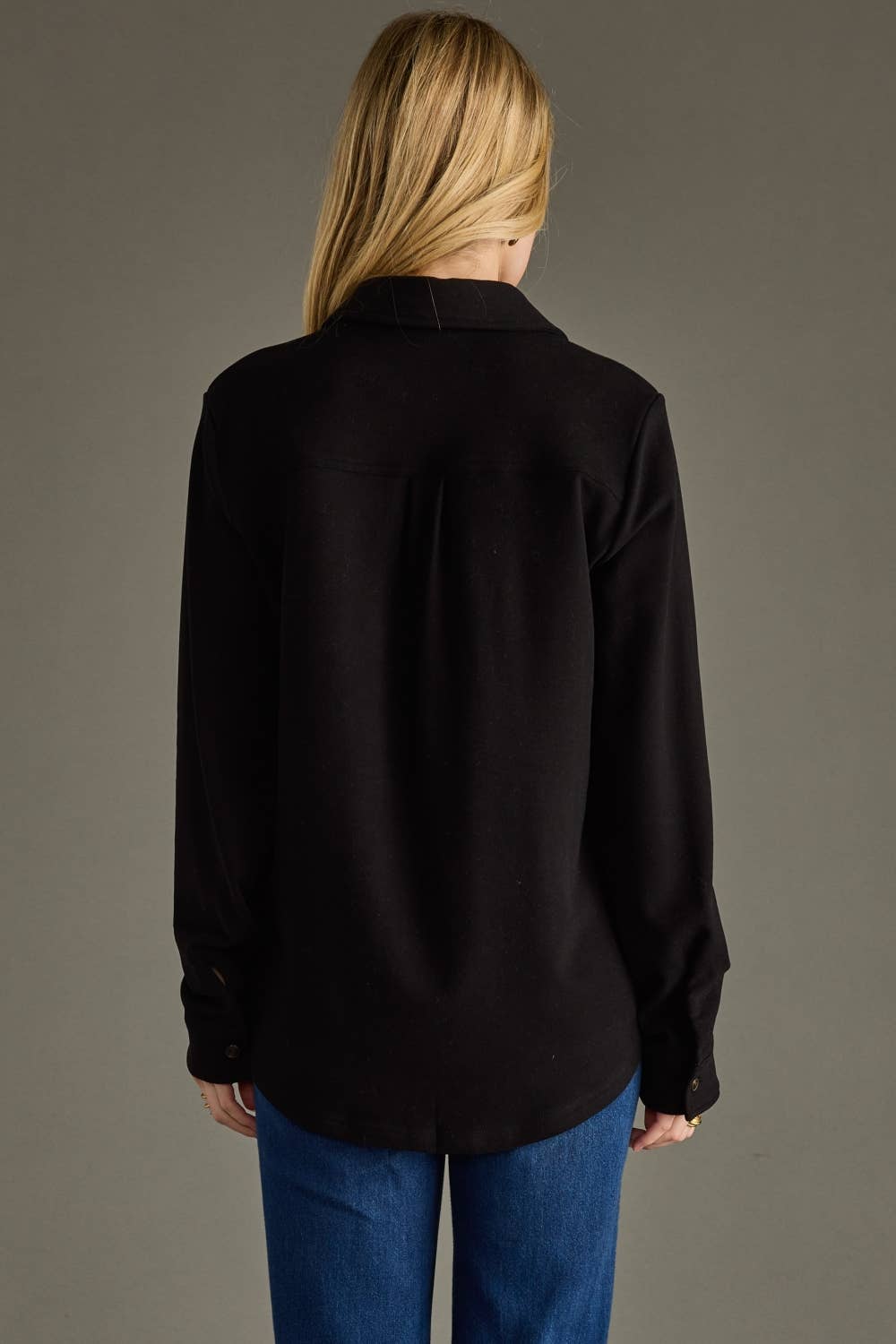 Shacket | Super Soft Button Up – Stylish Cozy Black Top