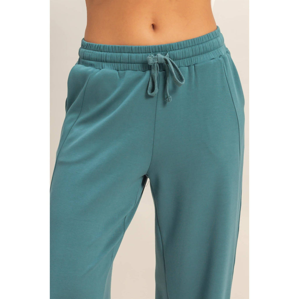 Elastic Waist Wide-Leg Pants