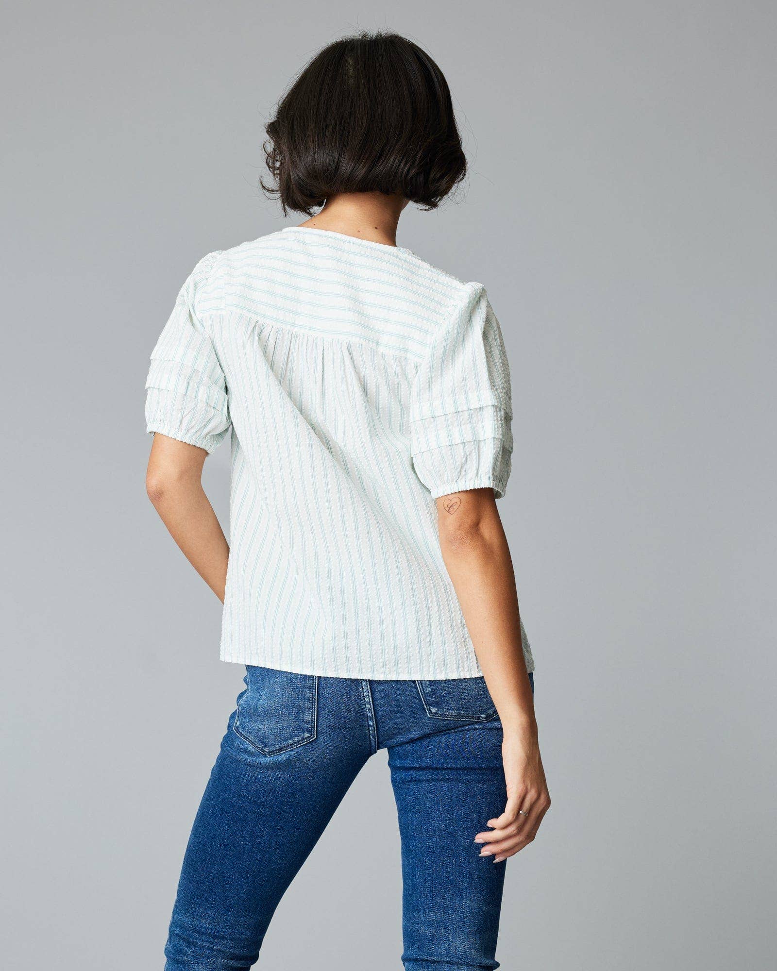 Alana Top: Blue Combo Spring-Summer Downeast