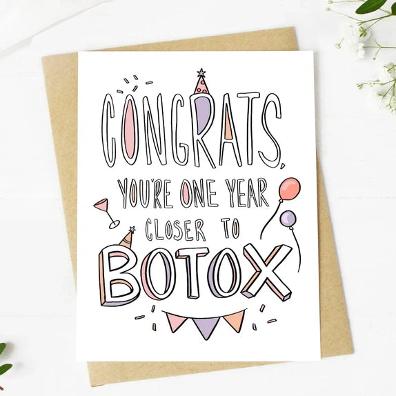 Big Mood Cards A2 size hand-drawn greeting card with muted pastel colors and a kraft envelope