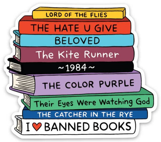 Banned Books Die Cut Sticker Core THE FOUND