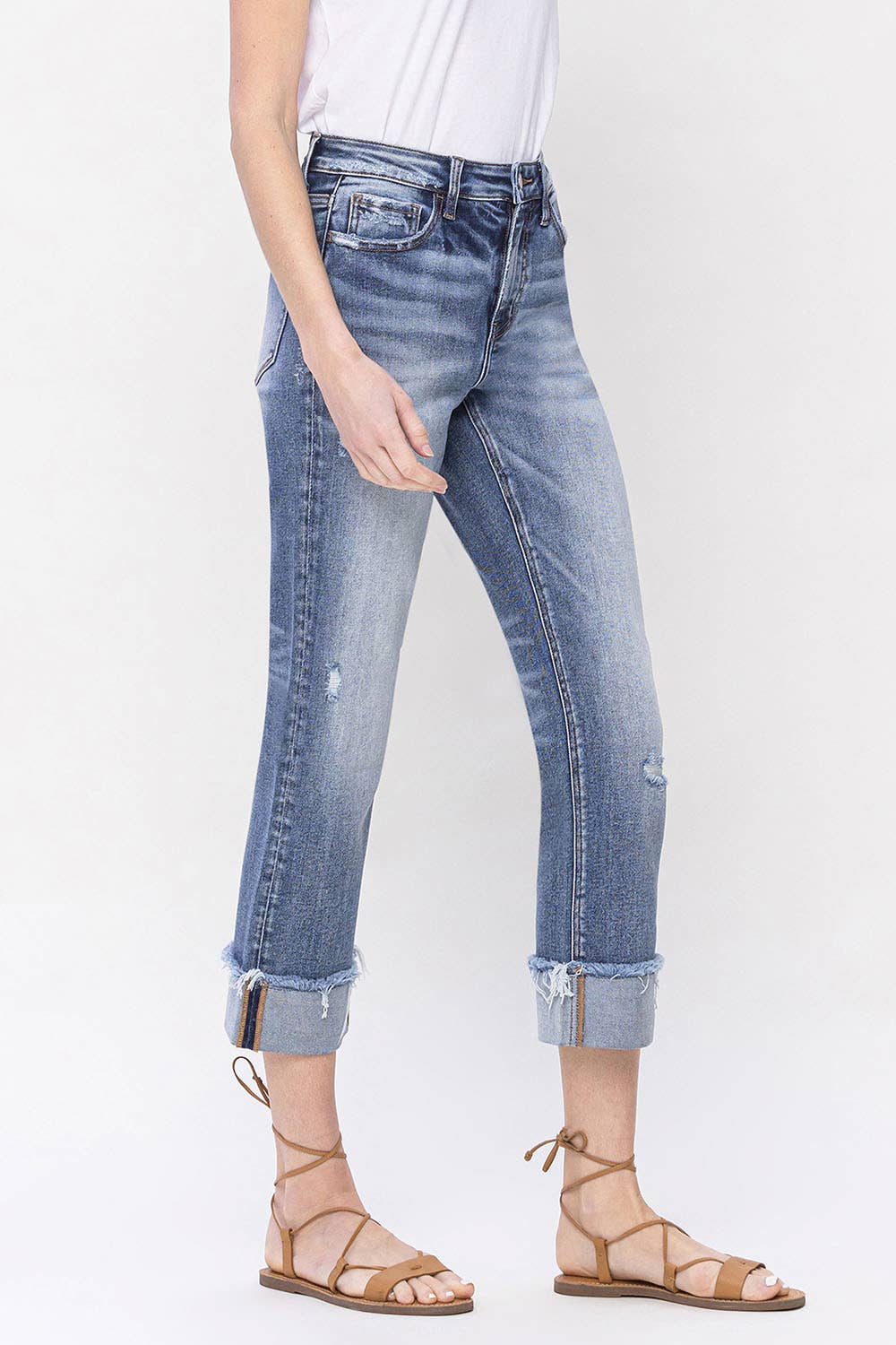 INFALLIBLE HIGH RISE CUFFED STRAIGHT JEANS Spring-Summer Lovervet by VERVET